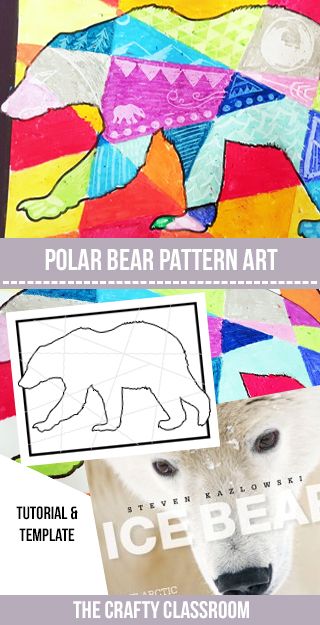 This is a dreamy way to create a beautiful Arctic sunset or Northern lights backdrop for your winter scenes.   Materials: Polar Bear Template Oil Pastels Sharp Object Ice Bear: The Arctic World of Polar Bears This simple yet evocative book explores the polar bear s Arctic home and life cycle. Playful cubs, hungry boars, … Polar Bear Art Project, Bear Art Project, Polar Bear Template, Polar Bear Unit, Grade 3 Art, Grade 2 Art, Arctic Art, Bear Template, January Art