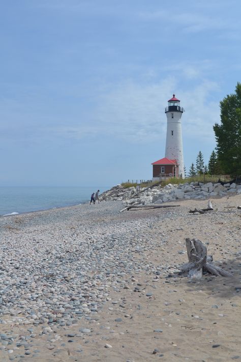 Crisp Point Lighthouse Upper Peninsula, Crisp Point Lighthouse, Michigan Rocks, Finding My Way, Tahquamenon Falls, Michigan Road Trip, Rv Trip, North Country, Michigan Travel