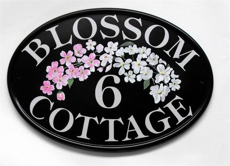 Home Address Signs, Wisteria House, House Name Plaques, Cottage Names, Mini Wallpaper, Blossom House, Cottage Diy, House Name Signs, English Cottage Decor