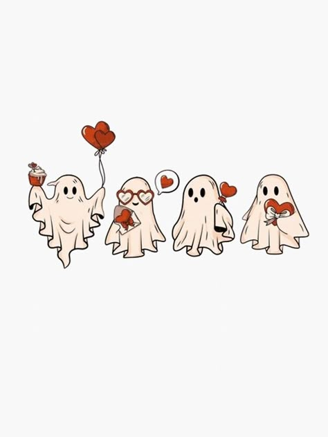 Seasonal Tattoos, Valentine’s Day Drawing, Valentine Tattoos, Ghost Valentines, Valentines Drawings, Valentines Graphics, Valentine Ghost, Spooky Valentines, Valentine Drawing