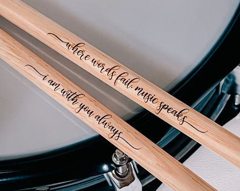 Gifts For Drummers Boyfriends, Drummer Boyfriend, Stick Character, Drum Party, Personalized Drumsticks, Guitar Display, Drummer Gifts, Drum Sticks, Hickory Wood