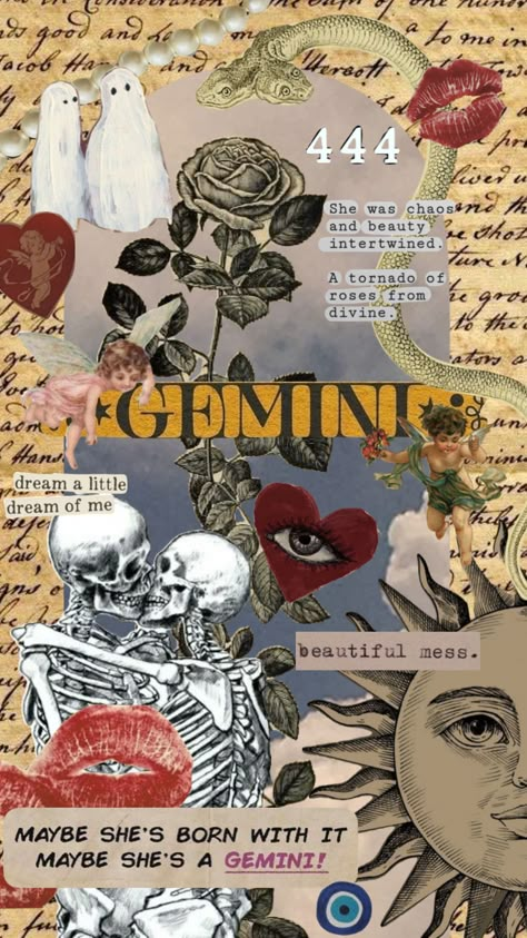 Gemini ✨ #gemini #vibes #astrology Gemini Iphone Wallpaper Aesthetic, Gemini Twitter Header, Gemini Aesthetic Art Wallpaper, Gemini Aesthetic Moodboard, Gemini Collage Wallpaper, Gemini Aesthetic Pics, Gemini Moodboard Aesthetic, Gemini Asthetic Picture, Gemini Backgrounds Wallpapers