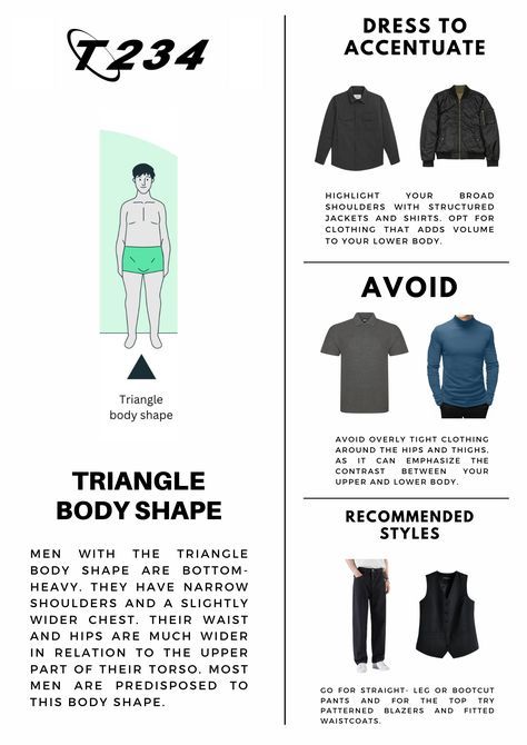 Fashion: #fashion, #style, #outfitinspiration, #beauty Triangle Body Shape Fashion Men, Mens Triangle Body Shape Outfits, How To Dress For Your Body Type Men, Inverted Triangle Outfits Men, Ridiculous Outfits, Triangle Body Shape Fashion, Rectangle Body Shape Outfits, Triangle Body Shape Outfits, Personal Style Types