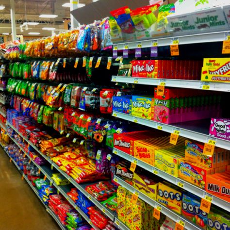 Fred Meyer Candy Isle!! Candy Isle Aesthetic, Candy Isle, Gummy Burgers, Fred Meyer, Menu Board Design, Junior Mints, Candy Display, Supermarket Design, Sleepover Food