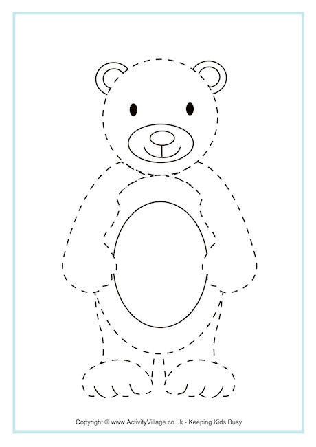 Bear Tracing Page Teddy Bear Template, Bears Preschool, Bear Template, Teddy Bear Crafts, Teddy Bear Day, Easy Animal Drawings, Teddy Bear Theme, Bear Crafts, Bear Theme