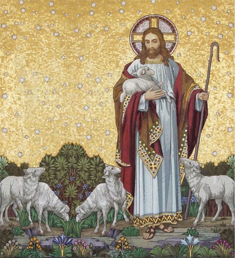 Catholic Embroidery, Christ The Good Shepherd, Jesus Christ Artwork, Good Shepherd, Christ The King, Pictures Of Jesus Christ, Ayat Alkitab, Jesus Painting, Jesus Christ Images