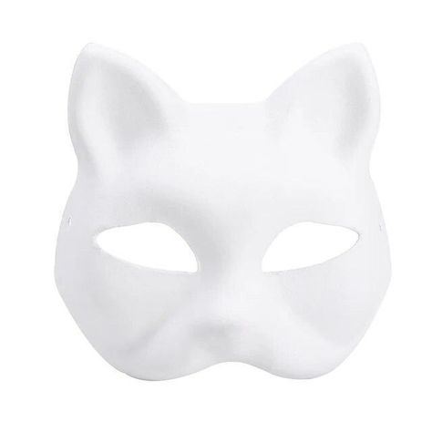 White Therian Mask, Therian Mask Base, Plain White Mask, Mask Cat, Pinterest Wardrobe, Masquerade Halloween, Therian Mask, Cat Cosplay, Mask Template