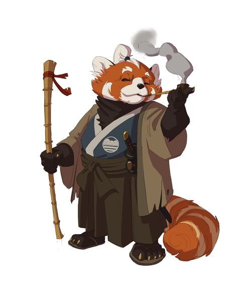 ArtStation - Kiyamoto Sensei and his student Hiroji, Ugo Chiola Sensei Character Design, Kangaroo Character, Panda Art, Dnd Art, Dungeons And Dragons Homebrew, Creature Concept Art, Red Panda, 영감을 주는 캐릭터, Dnd Characters