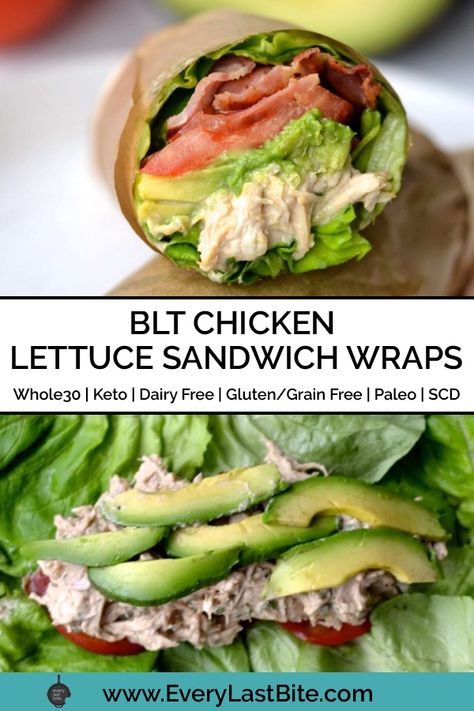 Low Fodmap Lettuce Wraps, Lettuce Sandwich Wraps, Grain Free Lunch, Tractor Meals, Low Carb On The Go, Wrapped Sandwiches, Creamy Chicken Salad, Keto Wraps, Paleo Sandwich