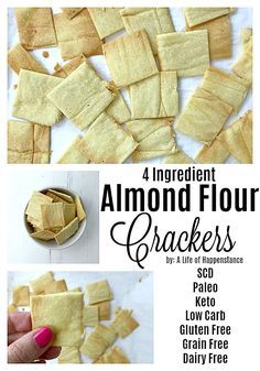 Almond Crackers, Almond Flour Crackers, Crackers Homemade, Crispy Bread, Flour Bread, Crackers Recipe, Homemade Crackers, Low Carb Snack, Resep Diet