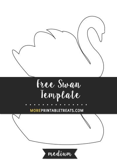 Free Swan Template - Medium Size Swan Template, Swan Plush Pattern, Swan Sillouhette, Swan Pattern Design, Swan Printable, Moving Sculpture, Swan Pattern, Swan Birthday, Swan Party