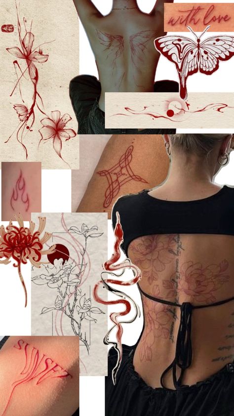 Dragon Tattoo Ideas, Dragon Tattoo, Red Accents, Back Tattoo, Accent Pieces, Tattoo Ideas, Tattoos, Red