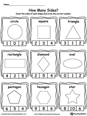 **FREE** Identifying and Counting Shape Sides Worksheet. Teach your child how they can identify different shapes by counting the sides with this Math printable worksheet. Kindergarten Geometry Worksheets, Shape Worksheets For Kindergarten Free Printable, 1st Grade Shapes Worksheet, Sides And Corners Of Shapes, Prek Homeschool Worksheets, Learning Shapes Kindergarten, Number Assessment Kindergarten Free, Octagon Shape Preschool, Preschool Shapes Theme