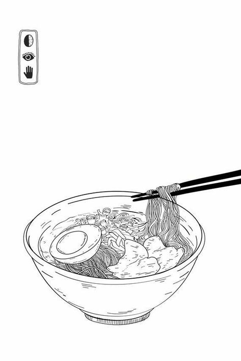 Japanese Doodles Aesthetic, Ramen Bowl Drawing, Ramen Drawing, Ramen Art, Ramen Japanese, Manga Aesthetic, Food Sketch, Japanese Drawings, Japanese Artwork