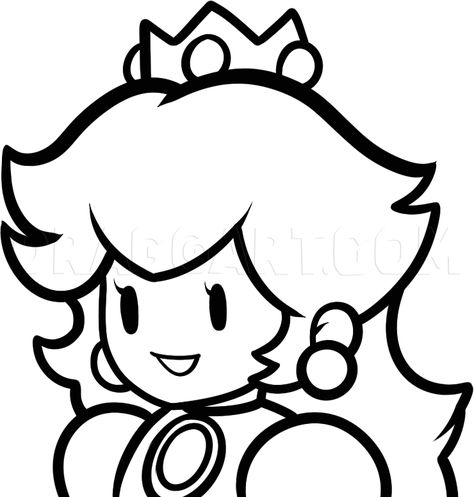 How To Draw Princess Peach Easy, Step by Step, Drawing Guide, by Dawn | dragoart.com Draw Princess Peach, Yoshi Drawing, How To Draw Princess, Disney Drawing Tutorial, Super Mario Coloring Pages, Easy Step By Step Drawing, Disney Princess Colors, Disney Princess Coloring Pages, Graffiti Doodles