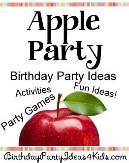 Apple theme Birthday Party Ideas for kids, tweens and teens. Fun ideas for party games, activities, food, favors and more! https://birthdaypartyideas4kids.com/apple-party.html #apple #party #birthday #ideas #games Apple Festival Ideas, Apple Games For Kids, Apple Games For Adults, Apple Theme Games, Apple Of My Eye Birthday Party, Apple Party Theme, Apple Picking Party, Apple Theme Parties, Pink Party Foods