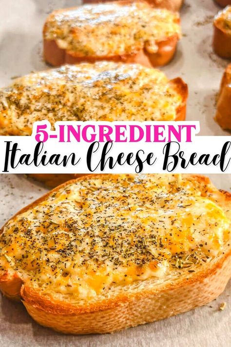 close up of Italian cheese bread slices after broiling in the oven on top of parchment paper. Italian Cheese Bread, Cheesy Bread Recipe, Cheese Bread Recipe, Cheesy Garlic Bread, Easy Pasta Dishes, Baked Cheese, Cheesy Bread, Crow's Nest, Italian Cheese