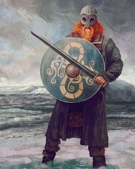 Viking warriors were skilled Scandinavian seafarers and fighters during the late eighth to early 11th century. These Norse warriors hailed from regions like Denmark, Norway, and Sweden, known as Viking Age (793-1066 AD). Renowned for their iconic longships and fierce combat tactics, Vikings conducted raids across Europe, expanding their influence. Clad in chainmail and distinctive horned helmets, they wielded swords, axes, and spears with deadly precision. Their societal structure emphasized ... Viking Character, Viking Warriors, Viking Armor, Celtic Warriors, Norse Myth, Viking Culture, Characters Inspiration Drawing, Viking Art, Norse Vikings