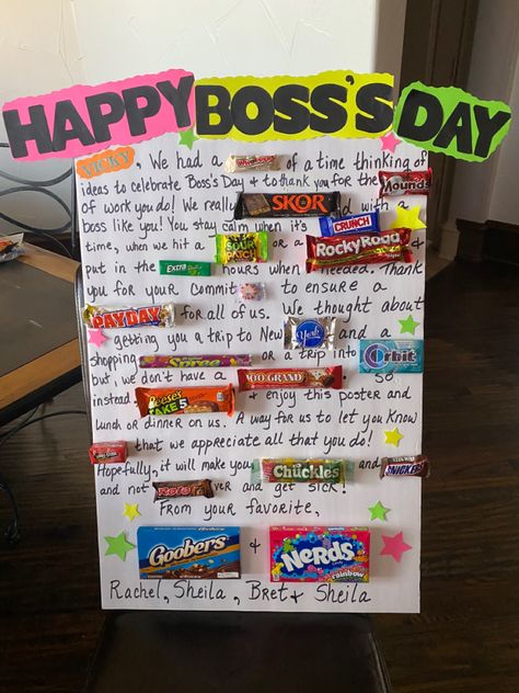 Boss Day Candy Poster, Bosses Day Candy Poster, Candy Poster Board, 7 Siblings, Bar Sayings, Candy Bar Sayings, Candy Boards, Candy Bar Poster, Bar Posters