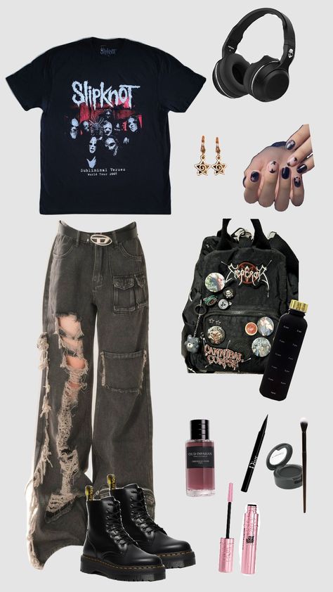 grunge outfit 90s Punk Fashion Soft Grunge, Grunge Ish Outfits, Grunge Boots Outfit, Grunge Outfits 90s Vintage, Grunge Girl Aesthetic Outfits, 90 Grunge Outfits, Cool Grunge Outfits, Dark Grunge Aesthetic Outfits, 90s Punk Fashion