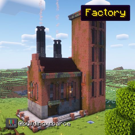 Minecraft run-down industrial building design with smoke stacks Brick Minecraft, Brick Building Minecraft, Minecraft Tuff Build, Minecraft Waffle House, Minecraft Industrial Building Ideas, Minecraft Brick Buildings, Minecraft Draw Bridge, Minecraft Conjoined Houses, Minecraft Scaffolding Ideas