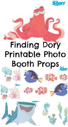 Finding Nemo Printables Free, Deca Dance, Dock Party, Photo Booth Props Free, Finding Dory Birthday Party, Dory Birthday Party, Finding Dory Party, Finding Nemo Party, Finding Dory Birthday