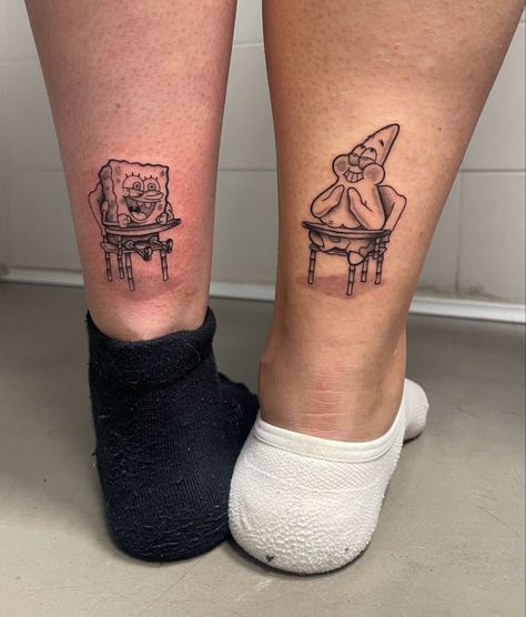 Gary Tattoo, Unforgettable Tattoo, Matching Tattoos For Siblings, Spongebob Tattoo, Pokemon Tattoos, Pokemon World, Maching Tattoos, Cute Matching Tattoos, Matching Friend Tattoos