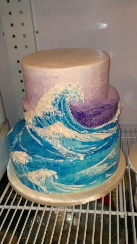 wave cakes | Japanese wave cake awwweesome Wave Cake Ideas, Surfing Cakes, Yacht Cake, Surfer Cake, Ocean Birthday Cakes, Surf Cake, Super Torte, Wave Cake, Rodjendanske Torte