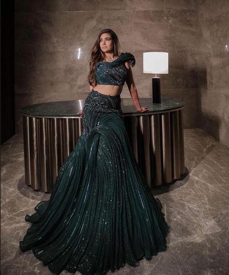 Mehak Sharma in Gaurav Gupta Couture for her cocktail function in Nashik #GauravGupta #GauravGuptaCouture #GauravGuptaBride #GauravGuptaGroom #GauravGuptaBridalCouture Gown For Sangeet Function, Cocktail Gowns Indian Weddings, Gaurav Gupta Lehenga, Average Wedding Dress Cost, Engagement Dress For Bride, Engagement Gowns, Gaurav Gupta, Sangeet Outfit, Lehenga Saree Design