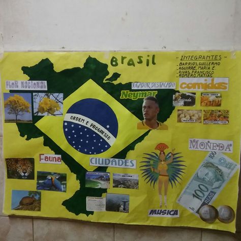 Brazil Bulletin Board Ideas, Brazil School Project Ideas, Brazil Classroom Decoration, Treehouse Loft Bed, Tri Fold Poster Board, Rainforest Classroom, Tri Fold Poster, Brazil Art, Kids Workshop