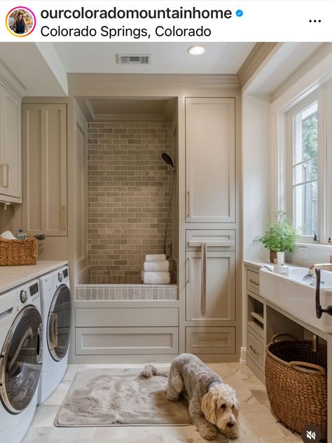 Mud Room With Dog Bath And Laundry, Mudroom Laundry Room Dog Wash, Mud Room With Dog Bath, Dog Bath In Laundry Room, Mudroom With Dog Wash, Dog Mud Room Ideas, Laundry/mudroom Ideas, Landry Room, Mudroom Ideas