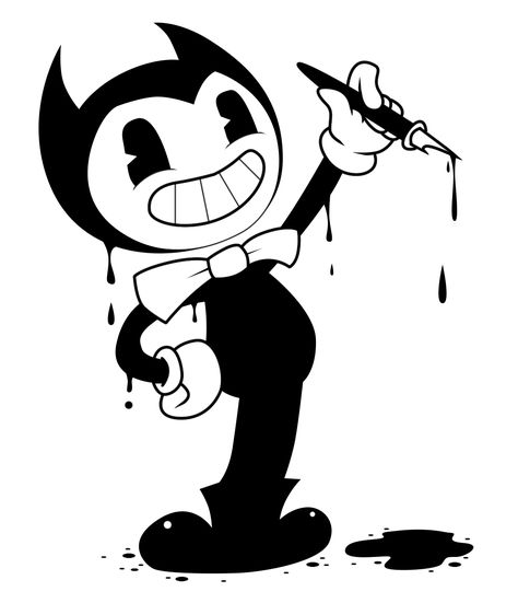 bendy and the ink machine | Tumblr 1930s Cartoons, Bendy Y Boris, Alice Angel, Ink Machine, Book Drawing, Bendy And The Ink Machine, Vintage Cartoon, Horror Game, Transfer Vinyl