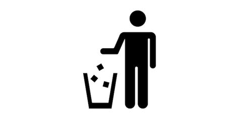 Tidy man icon vector. keep clean symbol.... | Premium Vector #Freepik #vector #bin #trash #garbage-icon #garbage-can Trash Sign, Trash Icon, Keep Clean, Man Icon, Trash Bin, Garbage Disposal, Waste Paper, Trash Bins, Space Theme