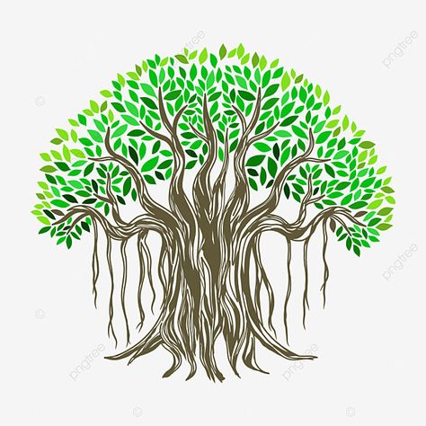 Banyan Tree Illustration, Banyan Tree Drawing, Banyan Tree Art, Tree Branding, Roots Illustration, Ancient Background, Tree Wall Painting, Print Development, Roots Logo