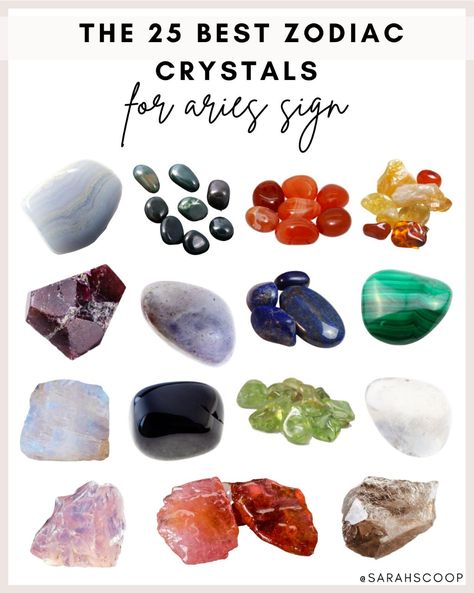 Crystals For Aries, Energy Givers, Crystals For Wealth, Zodiac Crystals, Best Healing Crystals, Birth Stones, Crystal Healing Chart, Root Chakra Stones, Aries And Scorpio