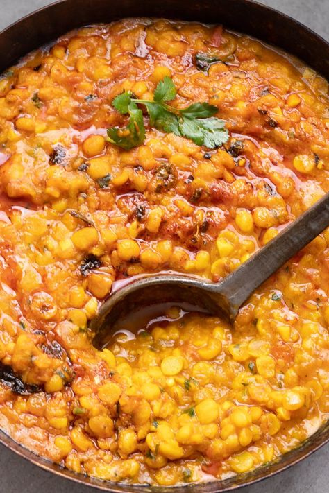 Restaurant Style Chana Dal - Indiaphile Chana Daal Recipe Indian, Indian Dhal Recipe, Chana Dhal Recipe, Channa Dal Recipes Indian, Channa Dal Recipes, Chana Daal Recipe, Chickpea Dahl, Chana Dal Recipes, Daal Recipe Indian