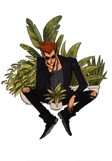 Crowley Plants, Innefable Husbands, Crowley Good Omens, Pretty Pancakes, What Should I Draw, The Omen, Good Omens Book, Ineffable Husbands, Ange Demon