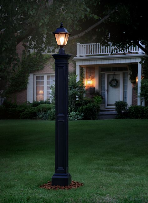 Free 2-day shipping on qualified orders over $35. Buy Mayne Signature Lamp Post - Black w/Mount at Walmart.com Solar Light Crafts, Driveway Lighting, Outdoor Lamp Posts, Black Lamp, Pipe Lamp, Kids Travel, Standard Lamps, Mason Jar Lighting, Diy Solar