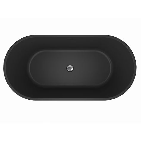 AKDY Freestanding Bathtub 28.7-in W x 59.8-in L Matte Black Acrylic Oval Center Drain Freestanding Soaking Bathtub (Drain Included) in the Bathtubs department at Lowes.com Bathtub Top View, Stand Alone Bathtubs, Black Bathtub, Stand Alone Tub, Modern Bathtub, Map Making, Bathtub Drain, Black Bath, Tub Doors