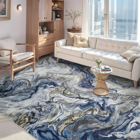 color, bedroom ideas, home bedroom, outdoor ideas, home decor, room ideas, living room, bathroom decor, bedroom Elegant Living Room Decor Luxury, Colorful Dining Room Decor, Blue Accents Living Room, Blue And Gold Living Room, Modern Bedroom Rug, Decor For Dining Room, Living Room Marble, Elegant Living Room Decor, Dining Room Blue