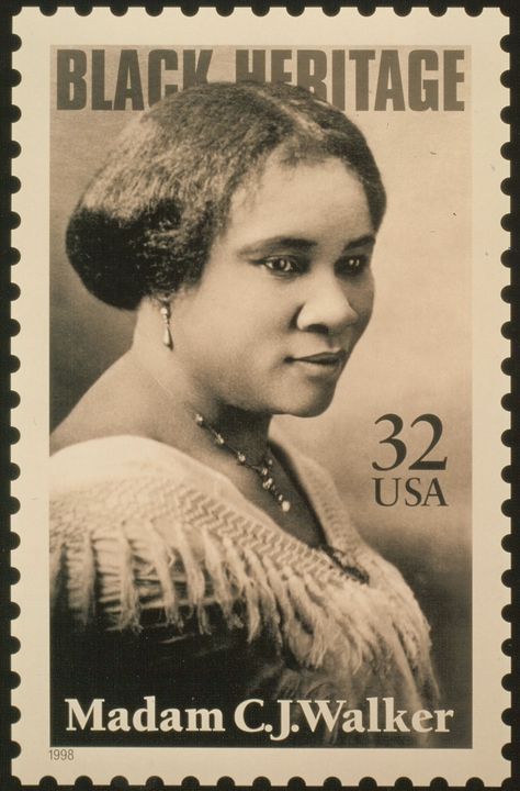 Madame Cj Walker, Cj Walker, Madam C J Walker, Madam Cj Walker, طوابع بريد, The Coliseum, African American Makeup, Black Experience, Usa Stamps