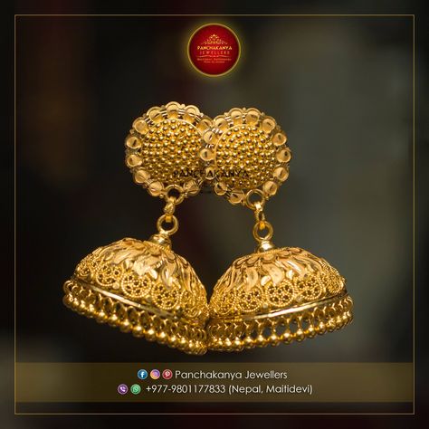 Pijada jhoomka 24k Weight: 1.25 tola   #jhoomka #earing #pijada_jhoomka #nepali_jewelleries #jewllery #jewelry #nepal #jewels #wedding #bridal_set 22k Gold Drop Jhumkas For Celebration, Gold-plated Temple Jewelry Jhumkas, 22k Gold Festive Drop Jhumkas, Buttalu Designs, Ceremonial Temple Jewelry 22k Gold Jhumkas, Ceremonial Gold Plated Jhumkas, Jhumka Designs, Anklets Indian, Gold Jhumka