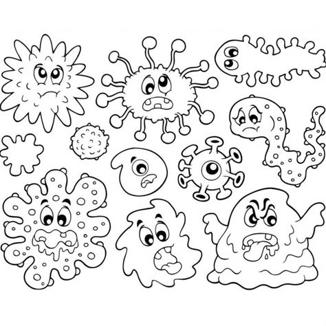 Germs Preschool Activities, Germs For Kids, Germ Crafts, Germs Preschool, Coloring Pages For Preschoolers, Super Coloring Pages, Spanish Lessons For Kids, Coloring Pages Inspirational, Mermaid Coloring Pages