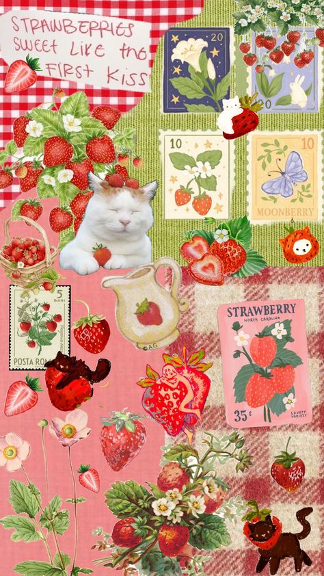 #strawberry #Red ##strawberries Strawberry Festival, Festival Theme, Holly Hobbie, Journal Paper, Melanie Martinez, Strawberry Shortcake, Junk Journal, Strawberries, Wallpapers