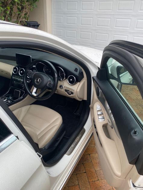 #car #mercedes #beige #white #black #beigecar #driving #aesthetic Black And Beige Car Interior, Beige Interior Car, Beige Car Interior, Driving Aesthetic, Leather Interior Design, Cream Car, Car Mercedes, Amg Car, Inside Car