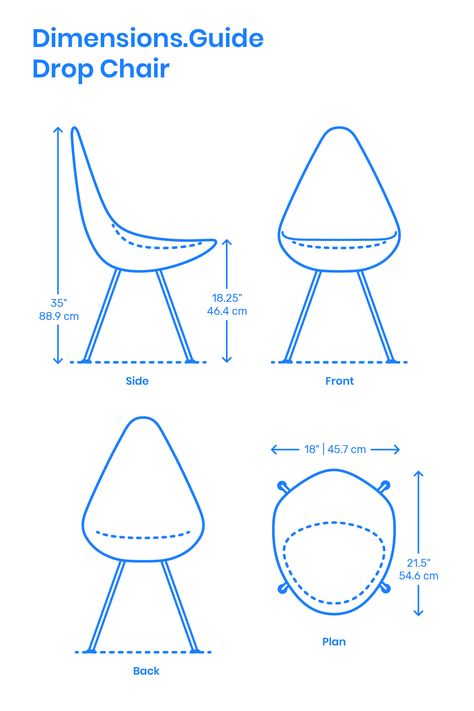 Drop Chair Arne Jacobsen, Drop Chair, Chair Measurements, Chair Drawing, Furniture Design Sketches, Sculptural Chair, Reupholster Chair, Afrique Art, Yellow Chair