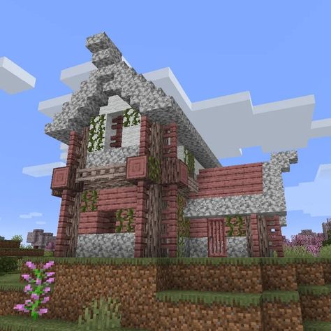 Pink minecraft cottagecore house pink wood and diorite Minecraft Houses Biomes O Plenty, Minecraft Biomes O Plenty House, Minecraft Biomes O Plenty, Biomes O Plenty House, Biomes O Plenty House Minecraft, Biomes O Plenty, Cottagecore Minecraft House, Minecraft Biomes, Cottagecore Minecraft