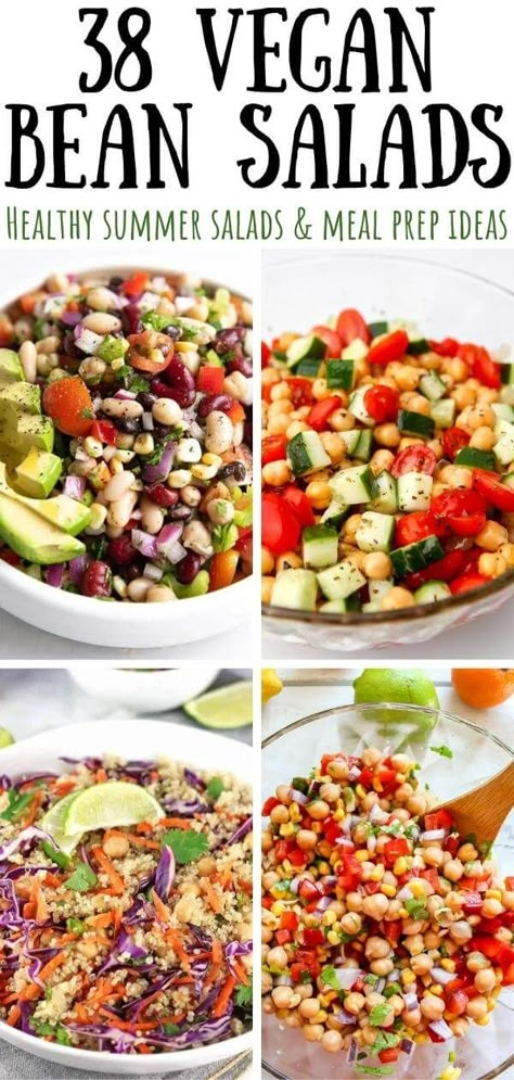 Bean salads recipes are easy to make, healthy, affordable, and filling. You can use any type of bean or legume that you could imagine like black beans, kidney beans, navy beans, chickpeas, or even edamame just to name a few. thehiddenveggies.com Salads With Beans In It, Clean Eating Bean Recipes, Health Bean Recipes, Soy Bean Salad, Legumes Recipes Easy, Mediterranean Bean Recipes Healthy, Vegetarian Bean Salad Recipes, Six Bean Medley Recipes, Kidney And Garbanzo Bean Salad