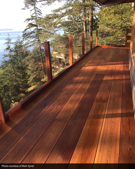 Cedar Decks, Red Cedar Deck, Reling Design, Cedar Decking, Glass Railing Deck, Deck Railing Design, Cedar Deck, Diy Projects Plans, Deck Designs