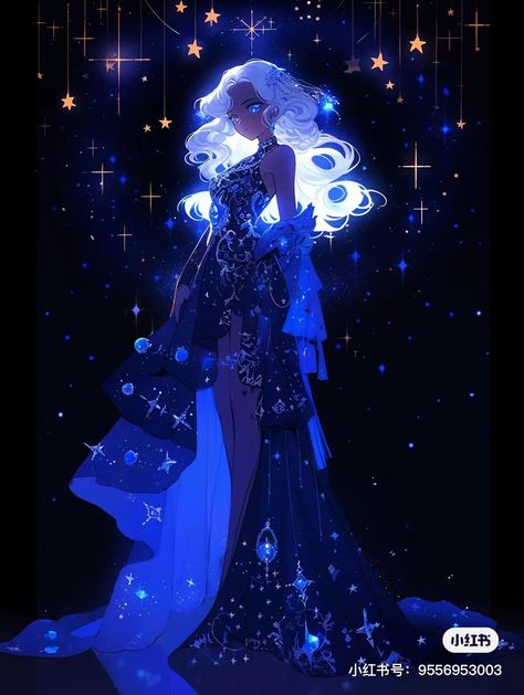 Moon Armor Female, Space Goddess Character Design, Star Themed Character Design, Trans Moodboard, Star Goddess Art, Celestial Oc, Celestial Princess, Star Oc, Star Witch